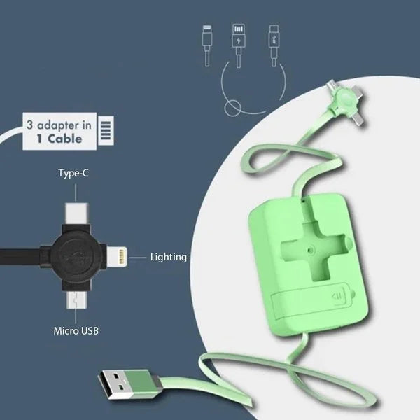 🔥Summer Hot Sale 50% OFF🔥Three In One Charging Cable Roll-Buy 3 Free Shipping