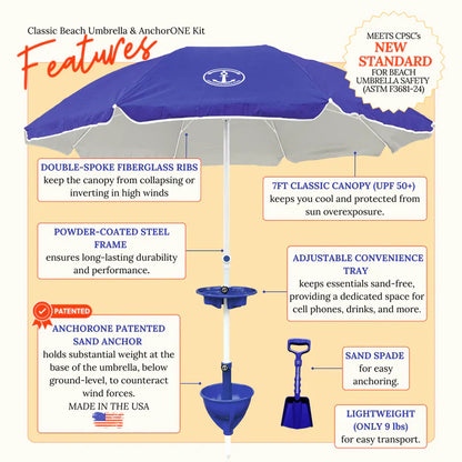 Classic Beach Umbrella System