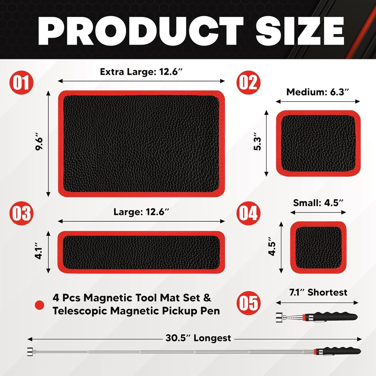 4-Piece Magnetic Tool Mat Set