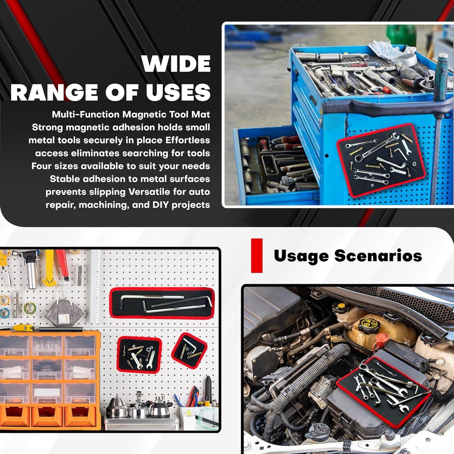 4-Piece Magnetic Tool Mat Set