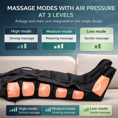 Air Compression Leg Massager for Circulation, Recovery & Pain Relief
