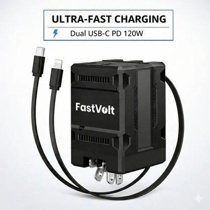 FastVolt 2-in-1 Retractable Fast Charger Cable