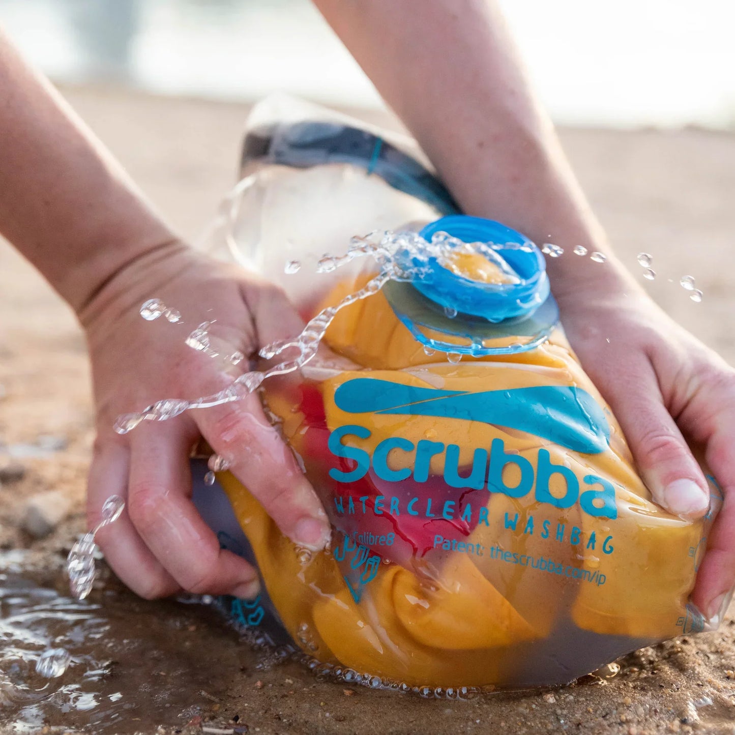 Waterclear Wash Bag - a translucent portable washing machine