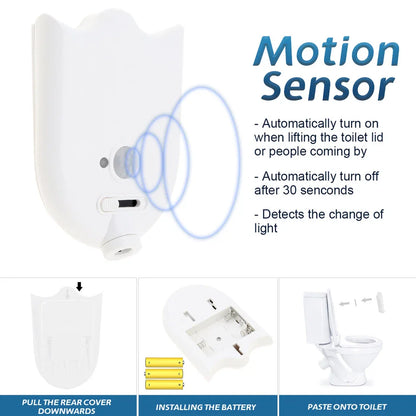 Toilet Night Light LED Motion Activated Sensor Bathroom Lamp Decor Four Pattern