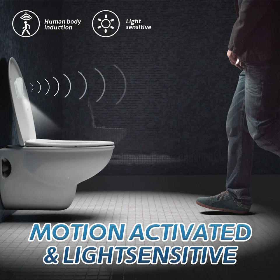 Toilet Night Light LED Motion Activated Sensor Bathroom Lamp Decor Four Pattern